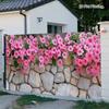 2D Country Courtyard Climbing Pink Floral Outdoor Party Portrait Banner