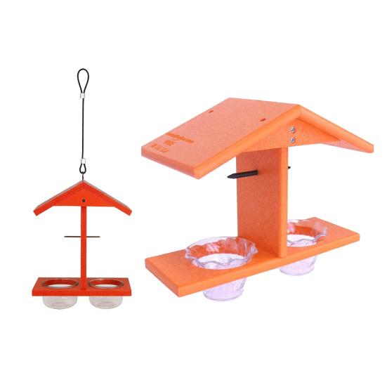 Yousheng Hanging Oriole Feeder, Outdoor Bird Feeder with Fruit Holder, Two-Cup Birdfeeder, Jelly And Fruit Feeder for Orioles Mockingbirds Backyard