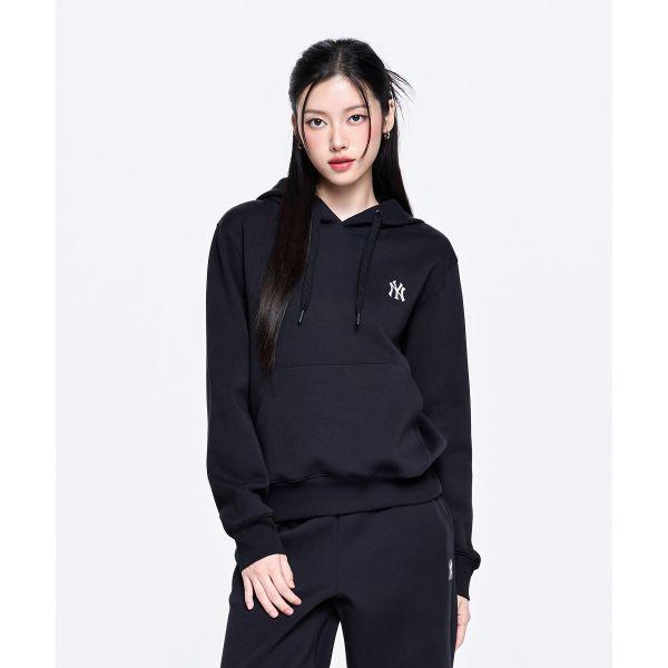 MLB New York Yankees FW/AW26 Pullover Hoodie Basic Solid Color Small Logo Stretch Soft Sweatshirt Unisex hoodies 3AHDB0164-50BKS