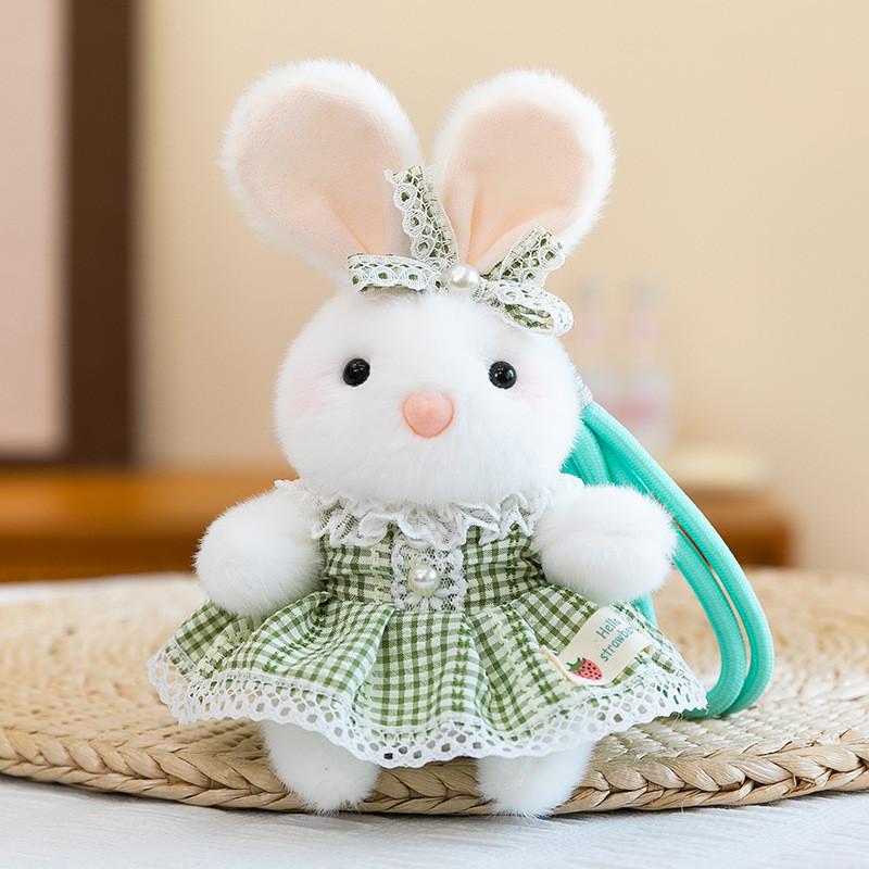 Plush Bunny Keychain With Short Plush Fabric For Girls Gift And Backpack Decor