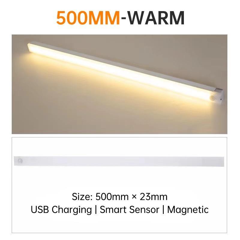 10/20/30/50CM LED Night Light Motion Sensor USB Rechargeable Ultrathin Wireless Wardrobe Kitchen Cabinet Night Light Warm Light