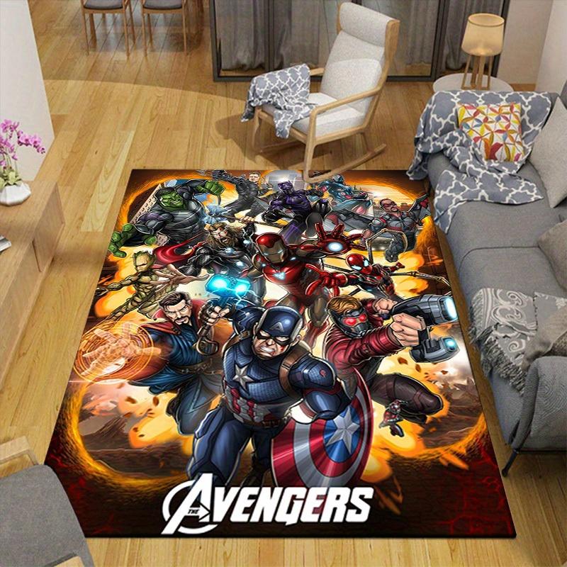 1ks Kobercový kobereček Marvel Avengers Super hrdinové, Protiskluzová podložka, Design s kreslenými postavičkami, Měkký samet, Dekorace do pokoje, Omyvatelný