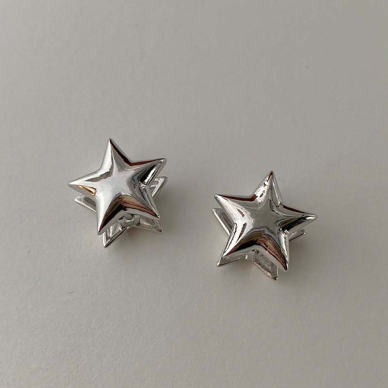 Minimalist Sliver Star Stud Earrings for Girls Women Sweet Cool Pentagram Piercing Earings Y2k Jewelry Gifts