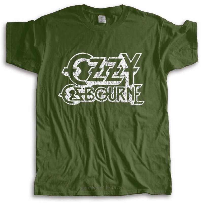 Tshirt men summer top tees Ozzy Osbourne 'Vintage Logo' T-Shirt Summer Paried T Shirts new fashion tee-shirt man tee