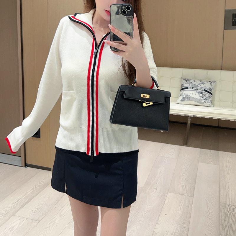 

THOM BRASSY Конфиденциальная накладная 1850 Кардиган на молнии в стиле колор-блок Size 0 (S) белый