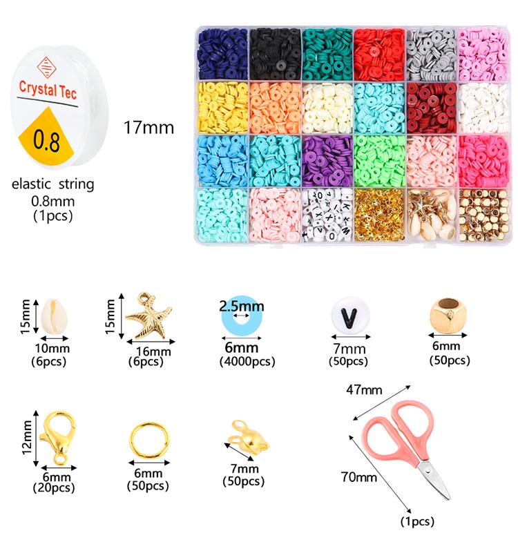 Polymer Clay Beads Box for Jewelry Making Accessories DIY Earring Bracelets Necklace Craft Jewelry Kits For Children Gift