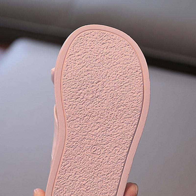 صنادل صيفية للفتيات الصغيرات، صنادل شاطئ عصرية بلون سادة، أحذية أميرات للأطفال الصغار، صنادل بكعب مسطح ناعم على شكل فيونكة للفتيات الصغيرات