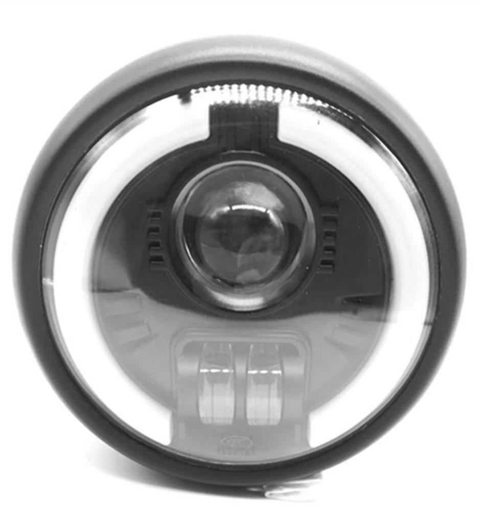 Szmsmy 6.5" Universal Retro Motorcycle LED Halo Headlight Cafe Racer Vintage Motorcycle LED Headlamp Bike Front Light
