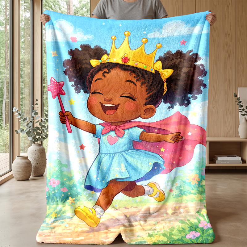 Pink Zebra Princess Print Theme Blanket Lightweight Warm Flannel Blanket Decorative Throw Blanket for Home Decoration