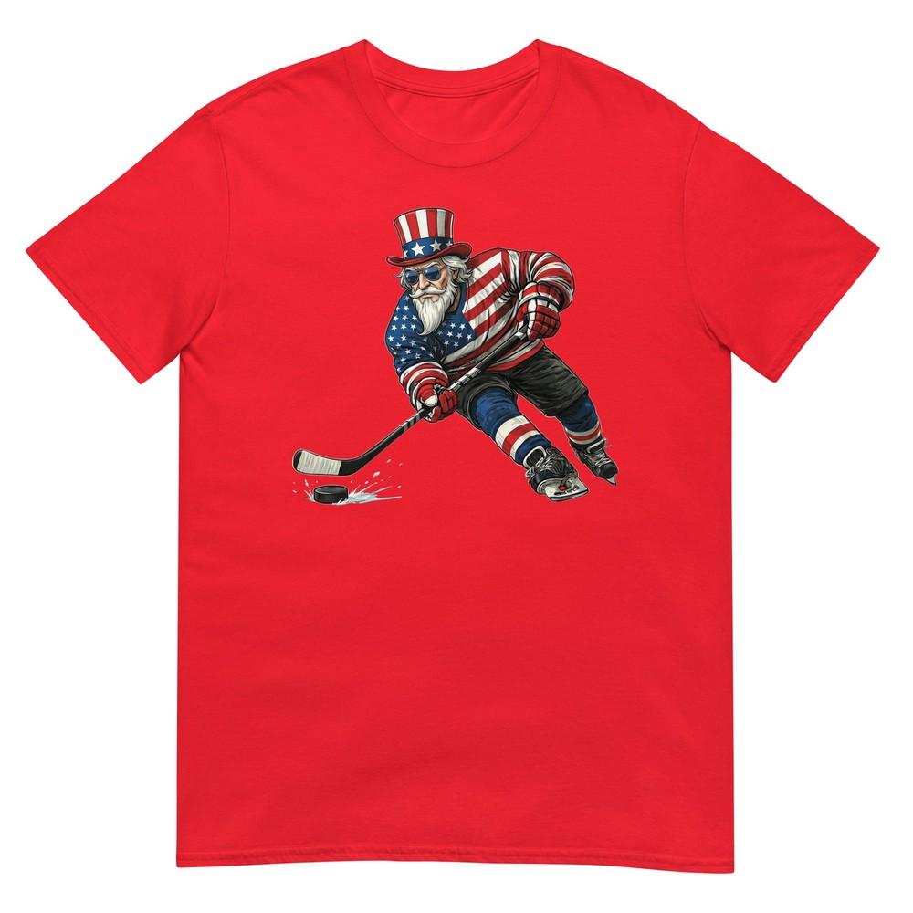 American Flag Patriotic Hockey 4th Of July Boys Unisex Kids S