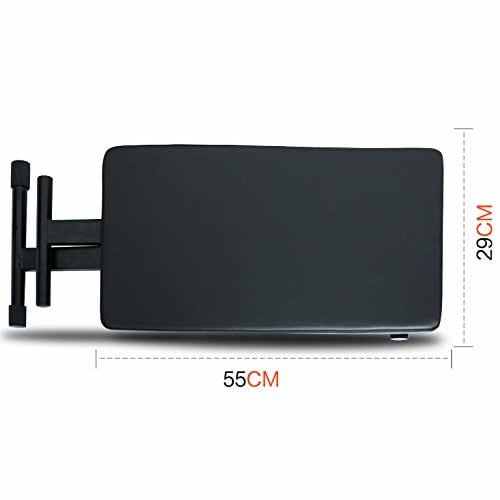 Folding Piano Stool, Keyboard Chair, 3-Level Height Adjustment, Non-Slip (Black, Pro)