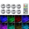 1/10pcs Car Mini Wireless LED Lamp Multi Color Fish Tank Decor Light Home Remote Control Waterproof Lamp Party Atmosphere Light