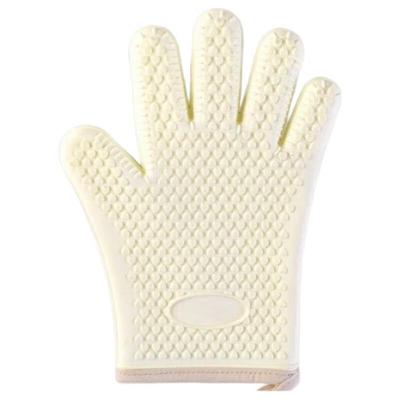 ZISIZ Kitchen Oven Microwave Gloves, Off-White, Pair