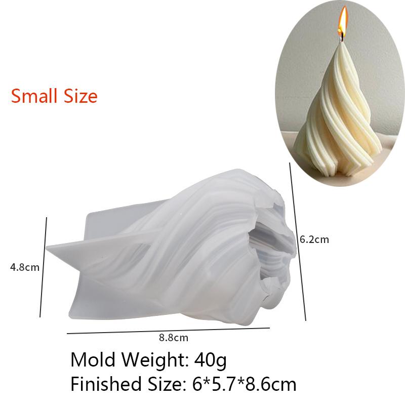 3D Rotierende Säulenkerze Silikonform Geometrische Welle Kerzenwachsform DIY Abstrakte Kunst Seife Harz Gipsform Heimwerkerdeko