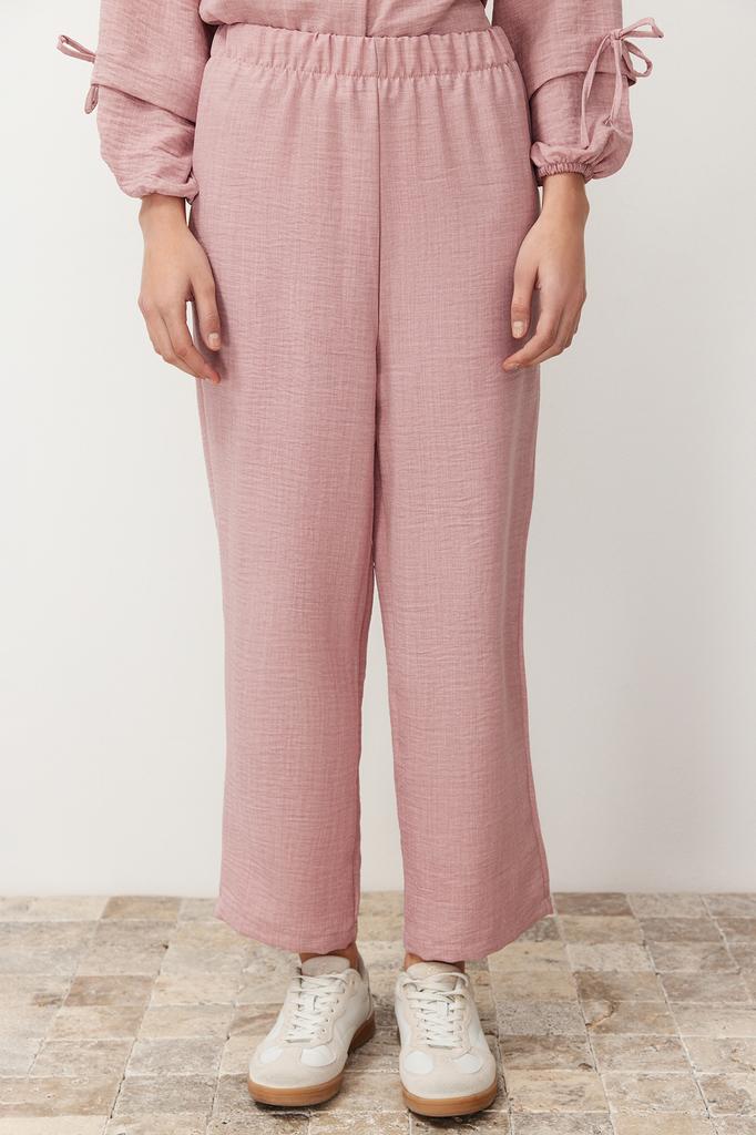 Women's Fashion New Hijab Bottom-Top Set Stone Linen Look Woven Bottom-Top Set