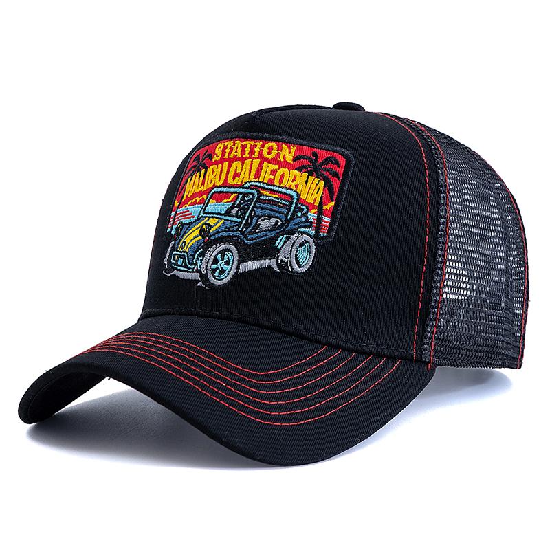 Unisex Sommer Angelmütze Atmungsaktives Mesh Truckerhut Herren Damen Großer LKW Bestickt Snapback Outdoor Angelhut