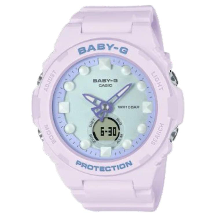 Casio Baby-G Series 100M Waterproof Quartz Movement Resin Strap Watch Women watches Blue BGA-320FH-4AJF Blue Dial