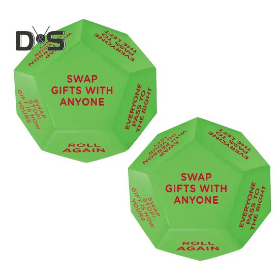 1/2Pcs Santa Swap Gift Exchange Dice 12 Different Sides Christmas Exchange Dice Game Party Supplies for Holiday Fun