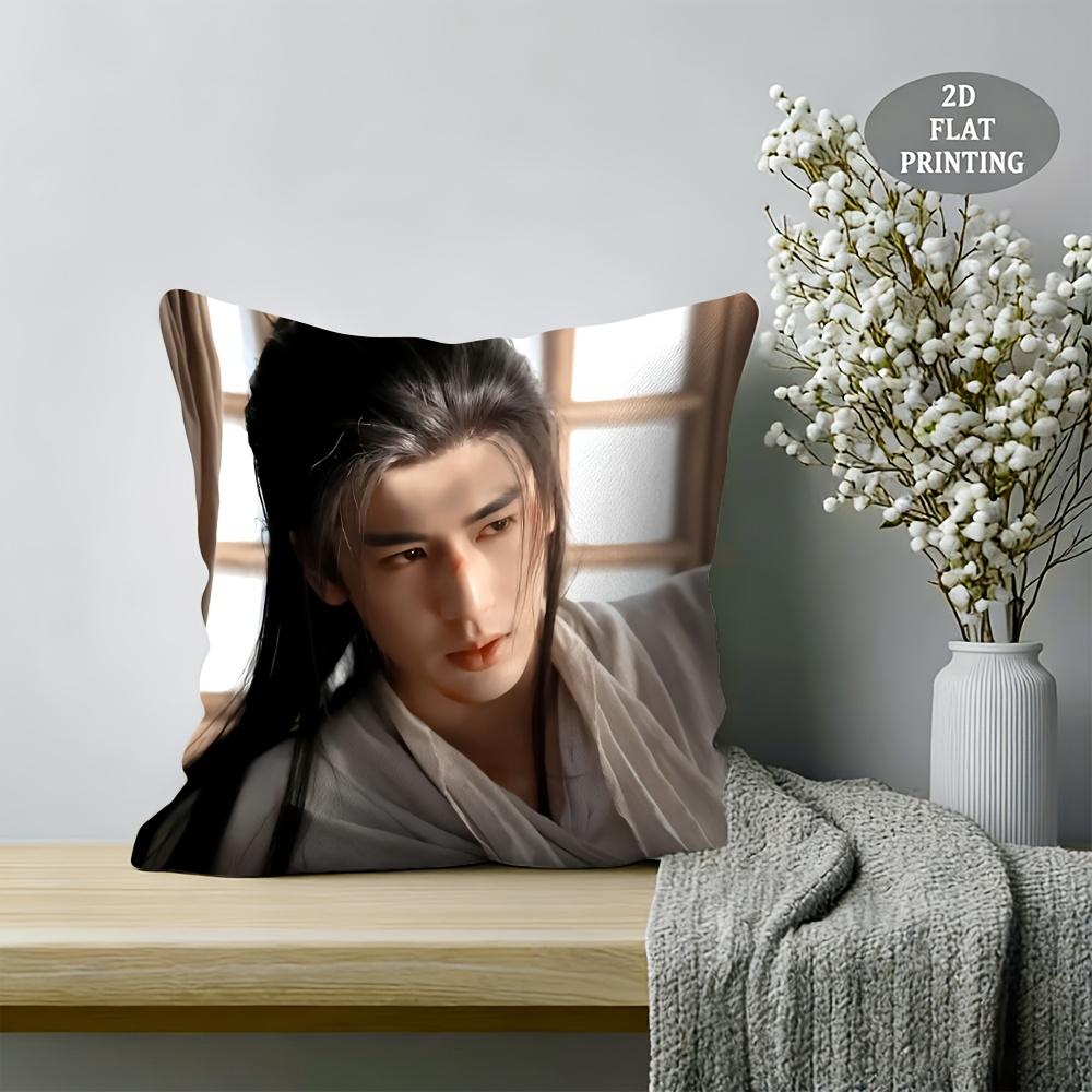 1Pc Zhang Linghe As Xie Zheng Printed Pillowcase, Zippered Polyester Cushion Cover (No Filler), Machine Washable, Ideal For Livi