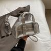 Hand-held Crossbody Bag Women's Bag High-end Style Oil Wax Finish Single Shoulder Bag Bowling Ball