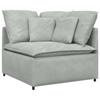 Modular Sofa with Cushions Velvet Light Grey