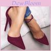 Elegant Women Fashion Suede High Heeled Sandals With Pointed Toe And Bandage Design