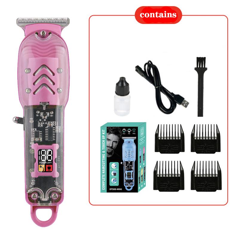 New Model USB Electric Hair Clipper with LCD Display - Professional Transparent Clipper for Barber Shops