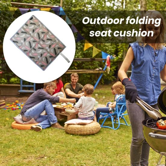 Camping Folding Mat Extra Soft Waterproof Compact Size Exquisite Pattern Collapsible Polyester Moisture-proof Cushion Hiking Picnic Seat Mat