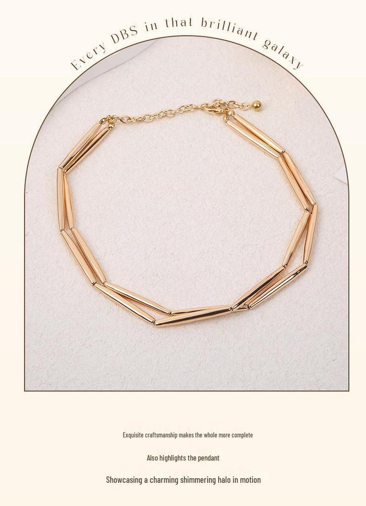 Mehrschichtige Hip-Hop-Anhänger-Halskette: Dicke Kette, Langer Stil, Unisex Schlüsselbein Schmuck