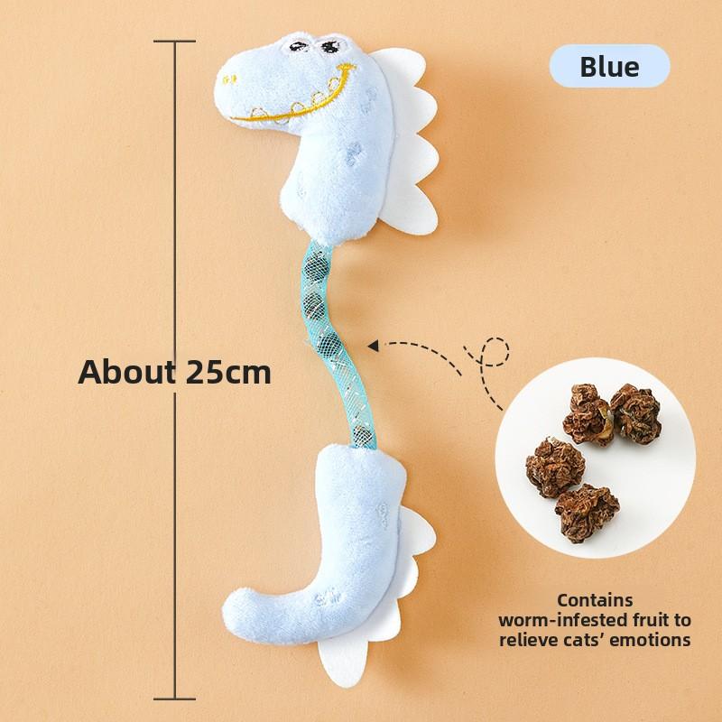 Cat Chews on The Toy To Form The Puppy Pet's Teeth Grinding Toy with Built-in Worm Gall Fruit Cat Toy for Teeth Cleaning and Durable Chewing.