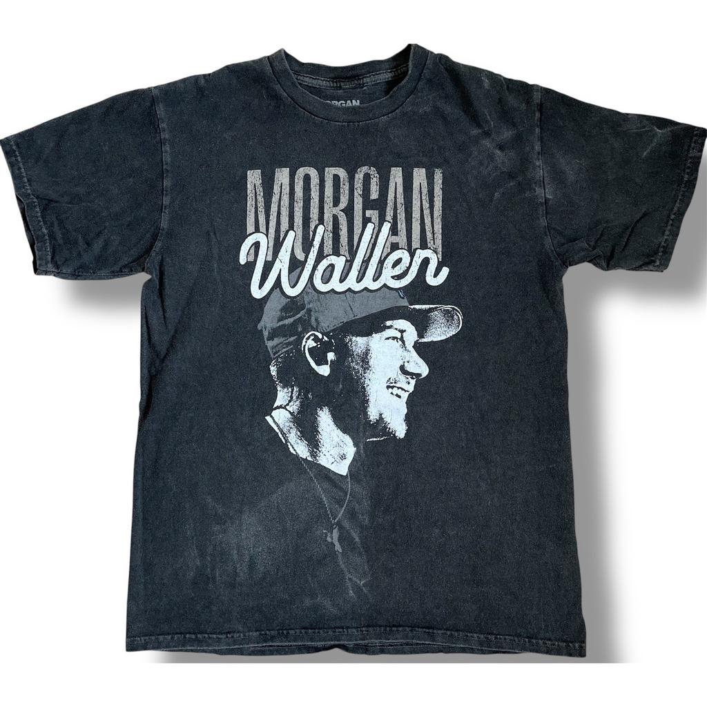 Morgan Wallen Graphic T Charcoal Gray Washed Cotton Short Sleeve Size M Unisex T-Shirt