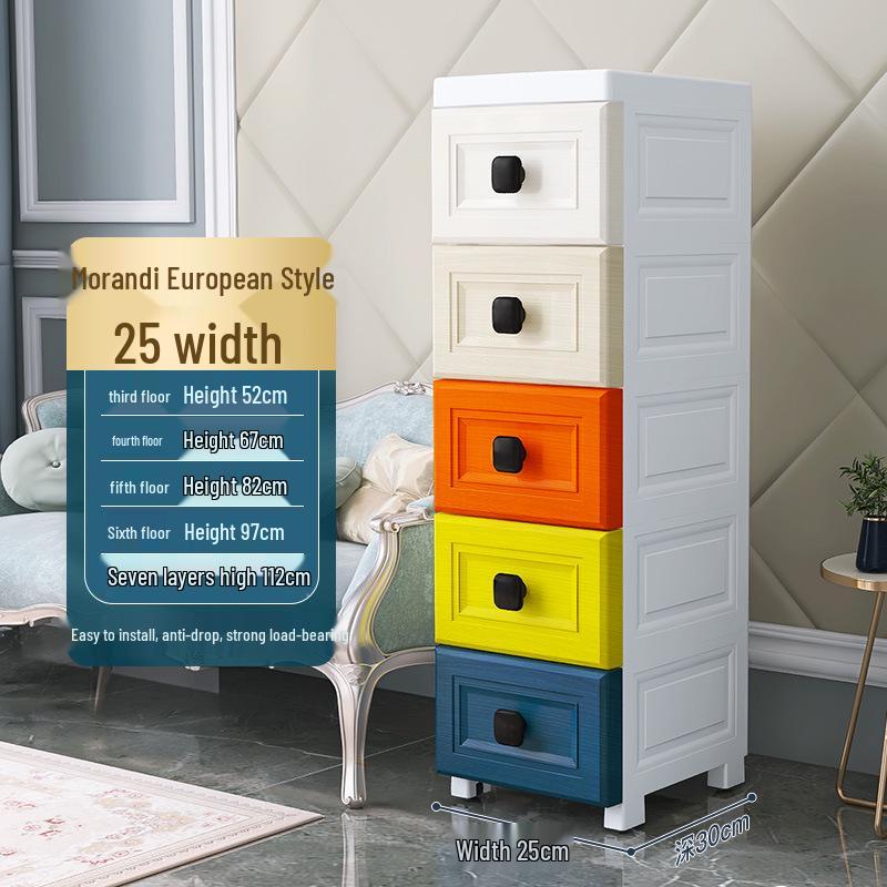 Morandi Children's Multi-Layer Storage Cabinet - Thickened Plastic Toy Organizer