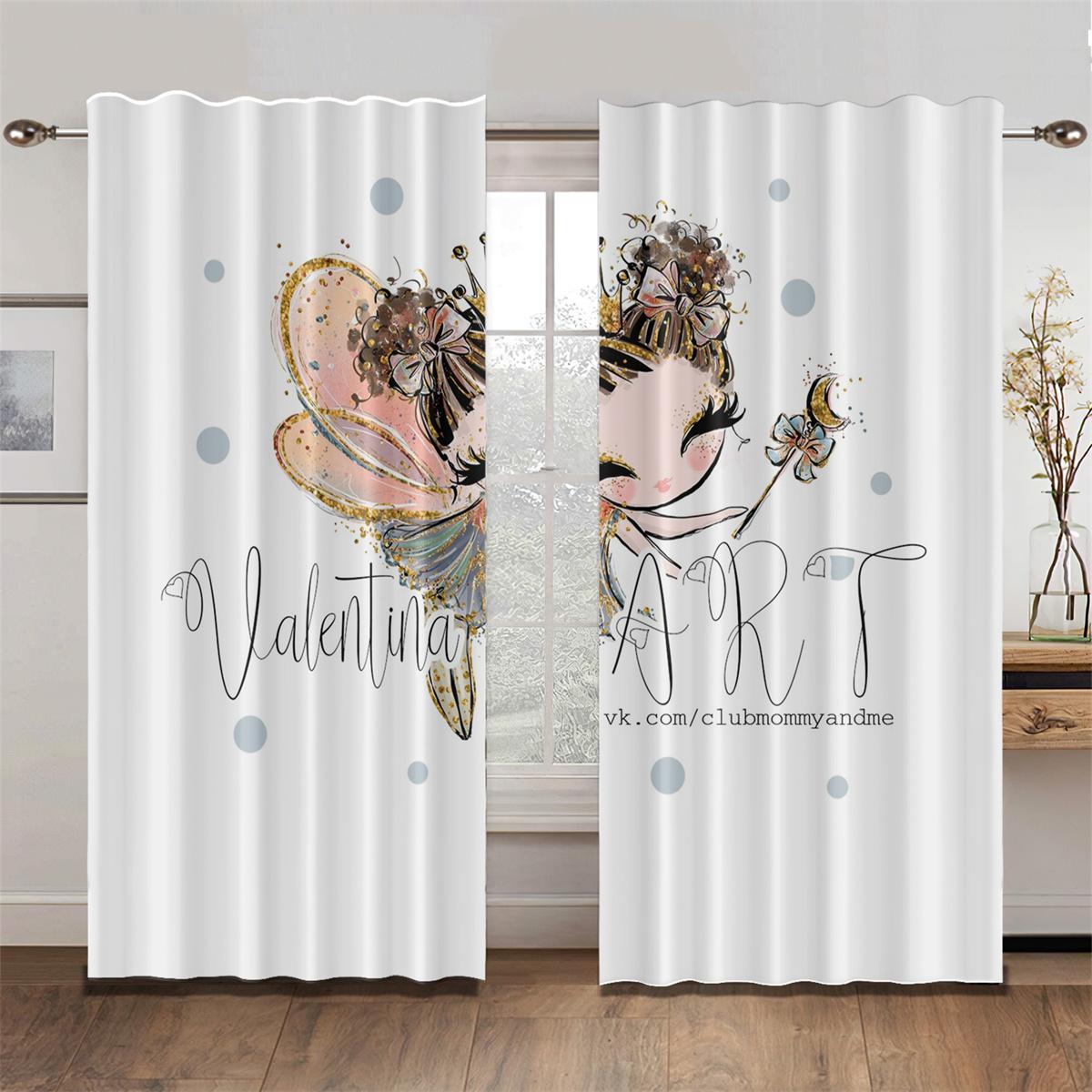 

Милая парижская танцовщица принцесса эльф розовые светофильтрующие шторы для оконные шторы для гостиной спальни декор 2 шт. 50W130H(CM) 2PCS