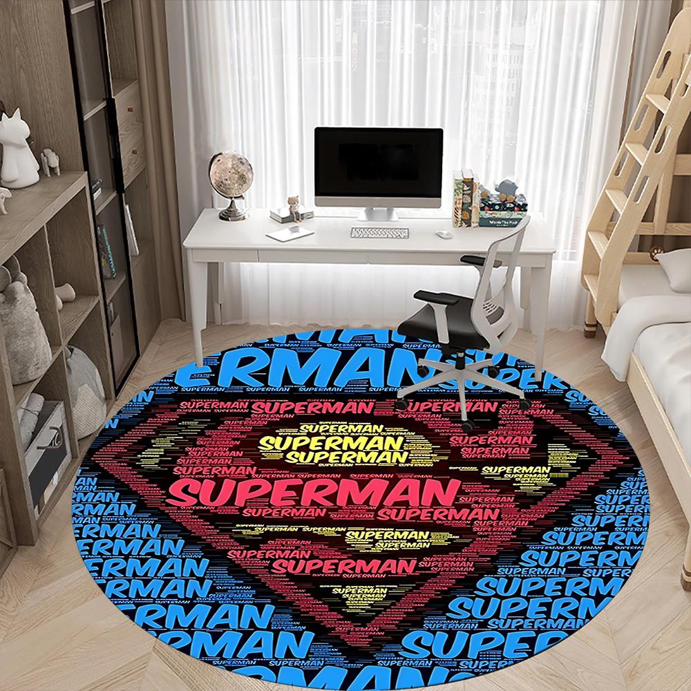 1pc Superhero Costume Office Round Area Rug, Under Office Chairs Bedroom Living Room Home Decor, Room Deco, Available in Various Sizes