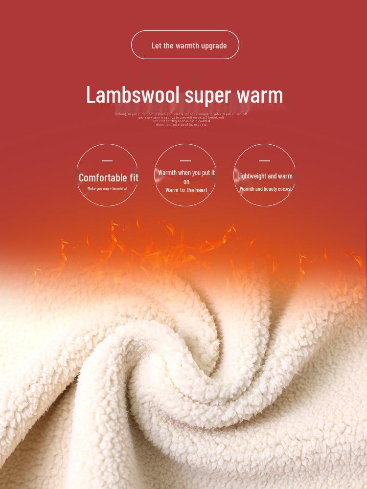 Grandma's Cozy Knit Cardigan: Velvet-Lined Winter Sweater for Middle-Aged and Elderly Women