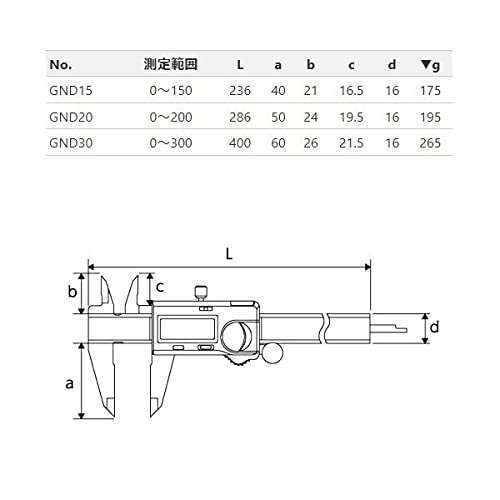 Kyoto Machinery Tools Digital Caliper GND20 Silver (KTC) 0~200mm