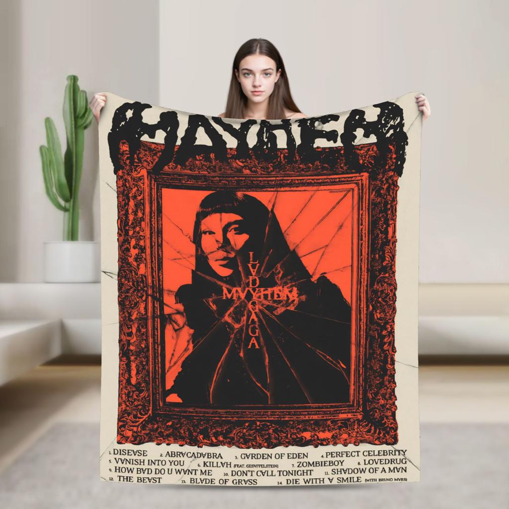 Lady Gaga Mayhem 2025 Album  Blanket  Super Soft Plush Bedding Throws For Couch Chair Travel Flannel Bedspread Bed Cover