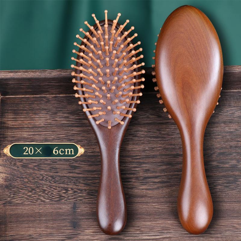 

Sandalwood Leather Massage Comb Large Plate Air Cushion Comb Airbag Comb Head Care Smooth Hair Anti-static Wooden Comb Meridian Comb 20*6