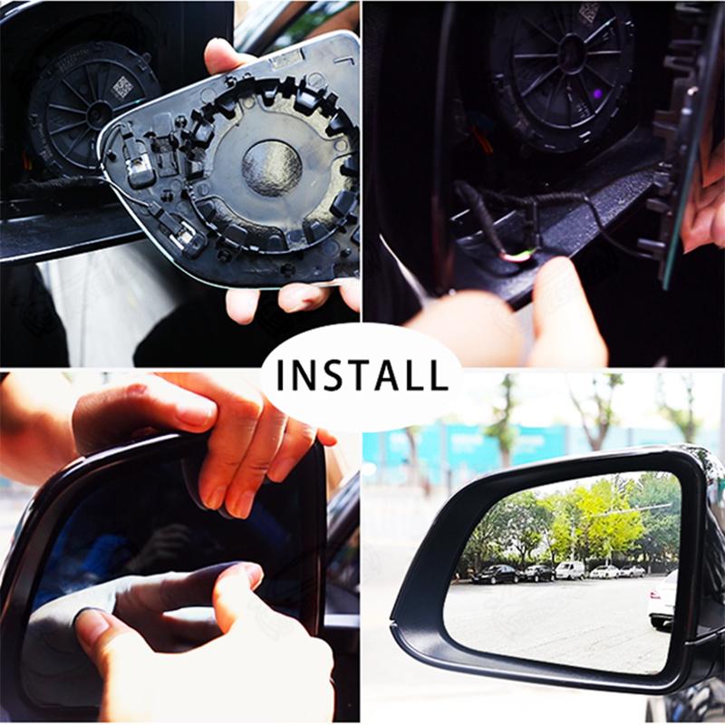 1Pair 800R Wide-Angle Large Vision Rearview Mirror Heating Replacemen Anti Dazzle Reversing For Tesla Model 3 Y X S Accessories