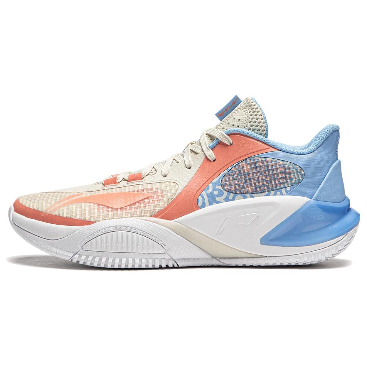 

LiNing Hurricane 8 Low Противоскользящие Износостойкие Низкие Баскетбольные Кроссовки Мужские Белые Оранжевые Синие 43