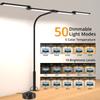 LED 4-head Ultra Bright Piano Lamp with Clamp 50 Dimmable Light Modes Flexible Gooseneck Home Reading Desk Lamp Office PC Light