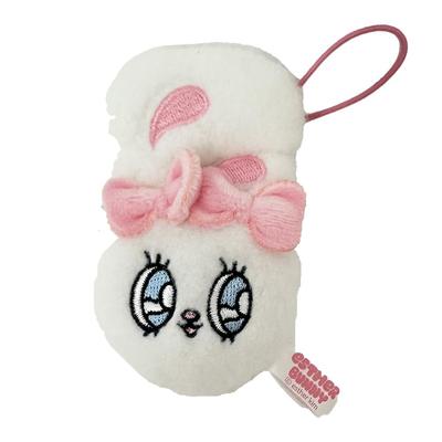 Esther Bunny Mini Gesichtsmaskottchen Offizieller Plüschanhänger, ca.. 9 cm (Schleifen-Hase (Weiß))