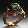 European American Retro Rose Gold Vine Flower Ring - Creative High-End Jewelry