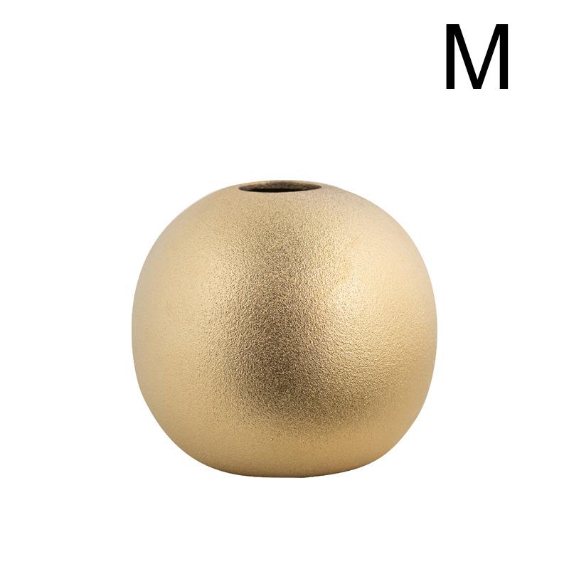1 Stück Kugelförmige Blumenvase Finish Dekorative Kugel Galvanisierte Keramikvase Premium Metallische Wohnzimmerdeko Keramikvase
