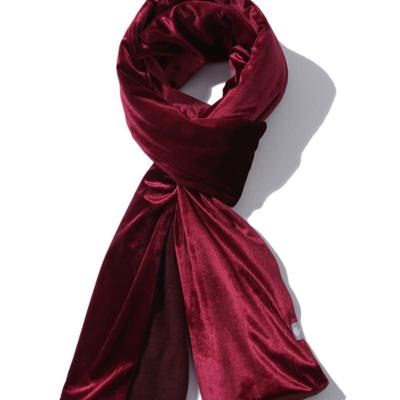 SEARCH410 Samt-Schal Weinrot