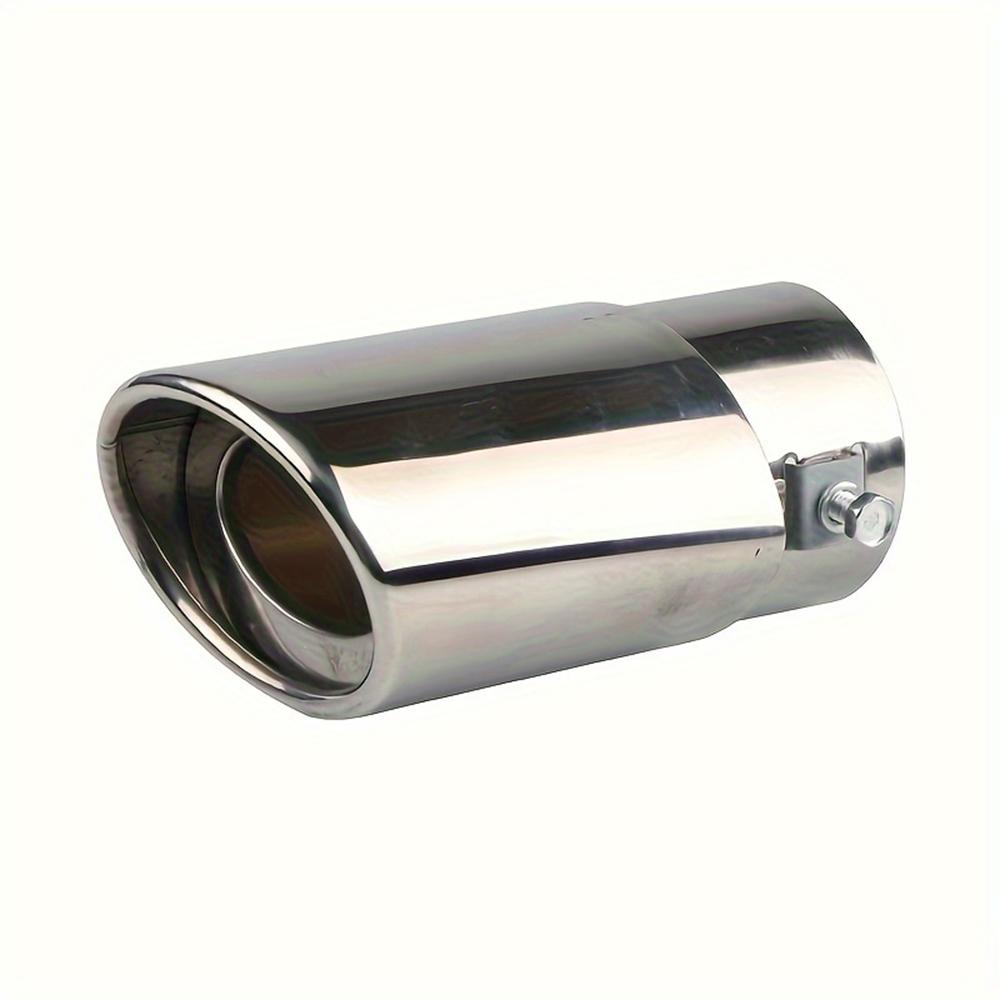 Car Exhaust Muffler Tip Aluminum Alloy Tail Throat Tailpipe Silver Tail Pipe Muffler Exhaust Tailpipe Car Modification Parts Silver Straight