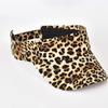 Leerer Dach Leopardenmuster Verstellbares Klettband Sonnenhut Damen Verlängerte Krempe Tennis Sporthut Modeaccessoires
