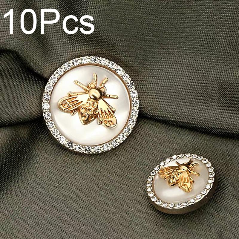 

Антикварные металлические пуговицы со стразами, декоративные золотые пуговицы с пчелиным жемчугом для одежды, пальто, кардигана, свитера, швейных принадлежностей, рукоделия