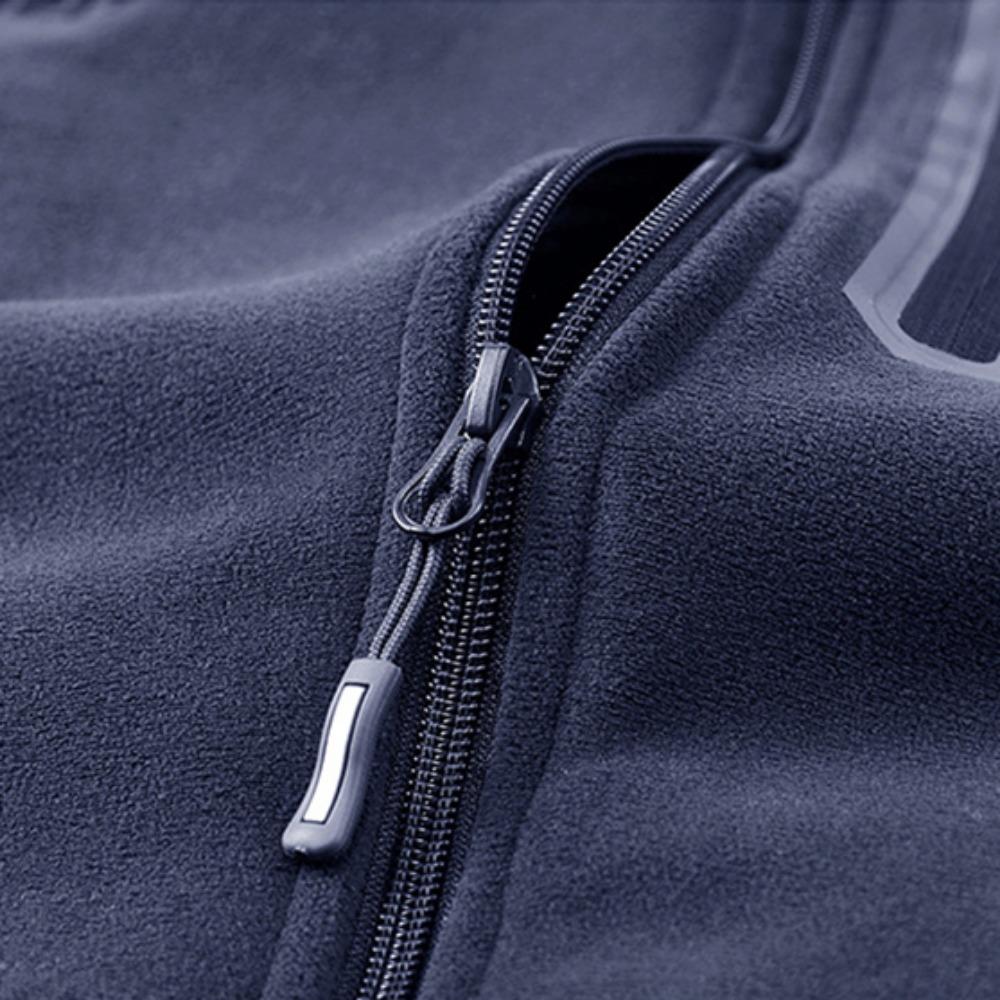 2025 Winter Thicken Polar Fleece Jacket Warm Windproof Full Zip Up Coat Multiple Zipper Pockets Outdoors Plus Size Jackets Outwear