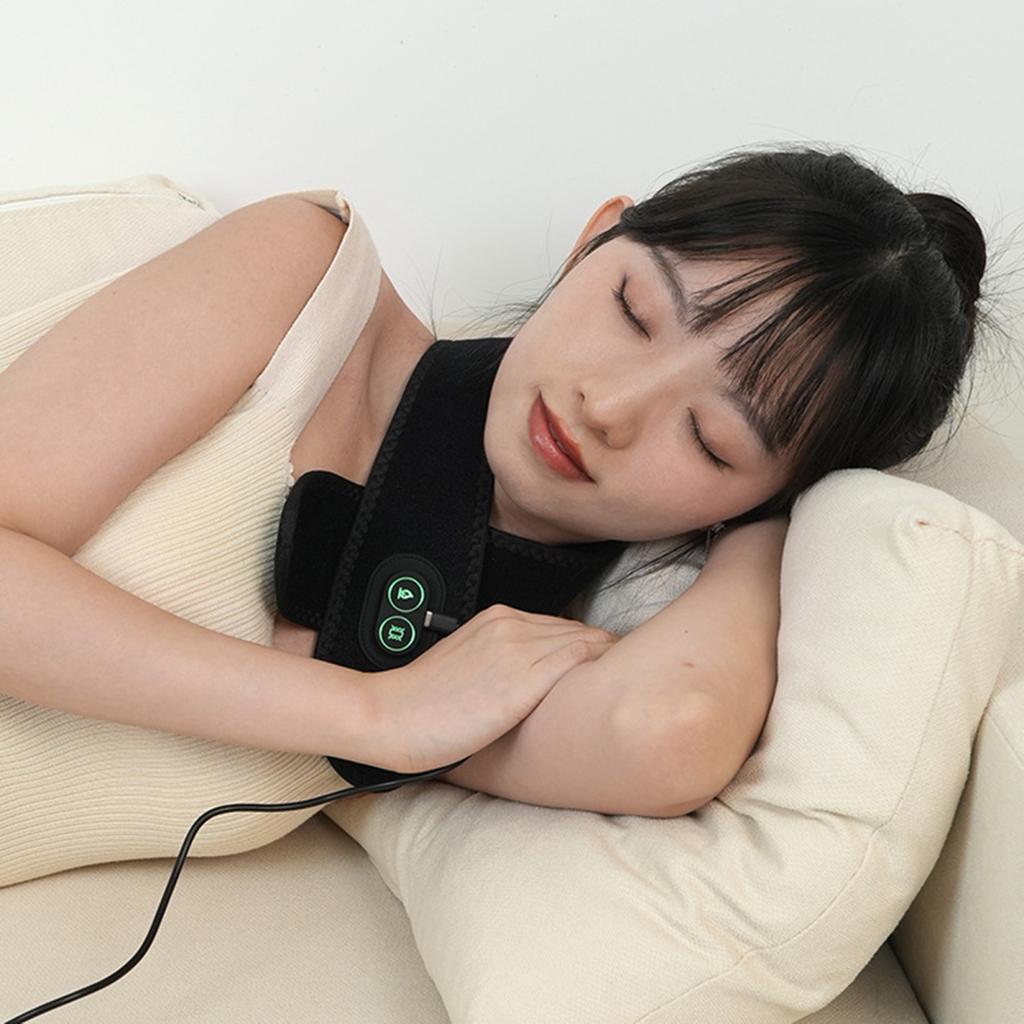 Nackenheizkissen mit 3 Heizstufen, Massage, elektrischer Nackenwärmer zur Schmerzlinderung, USB-Aufladung, Schulterheizkissen für Nackensteifheit, fördert die Durchblutung